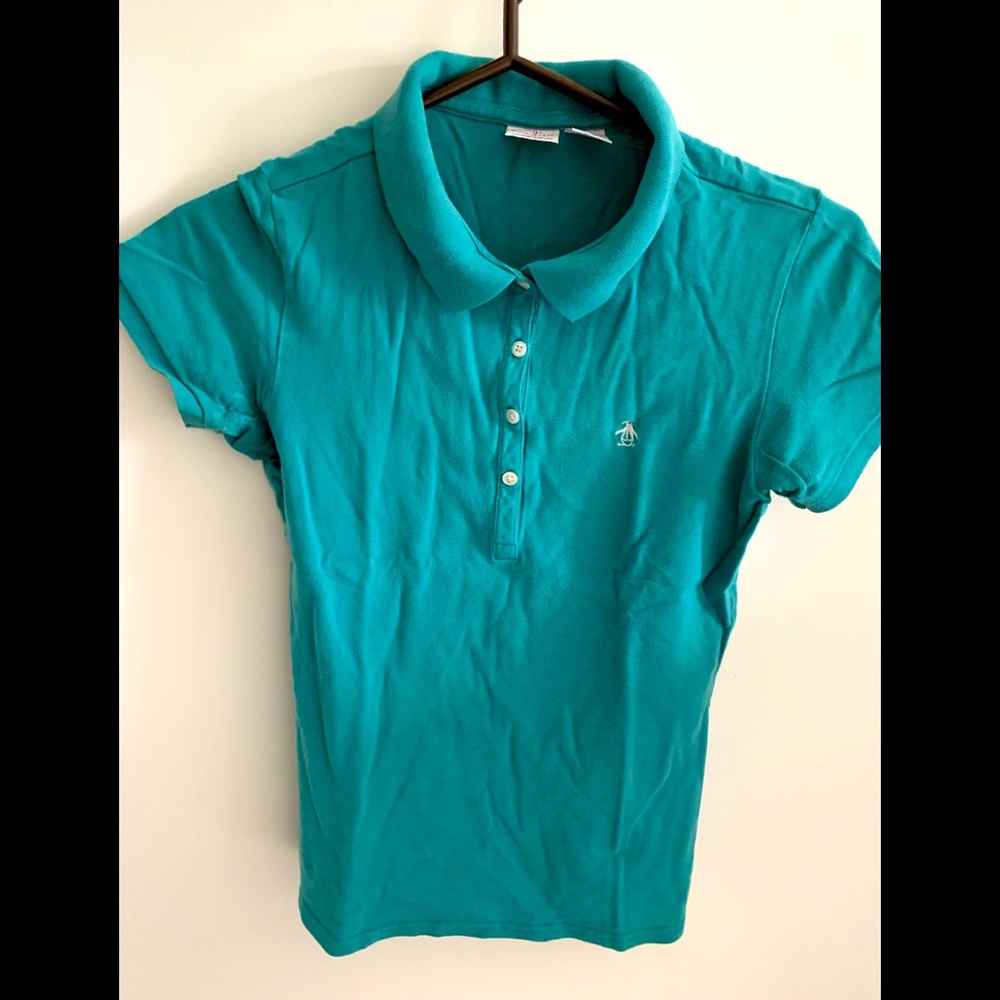 Original penguin. Tshirt top button blouse womens collar shirt size small